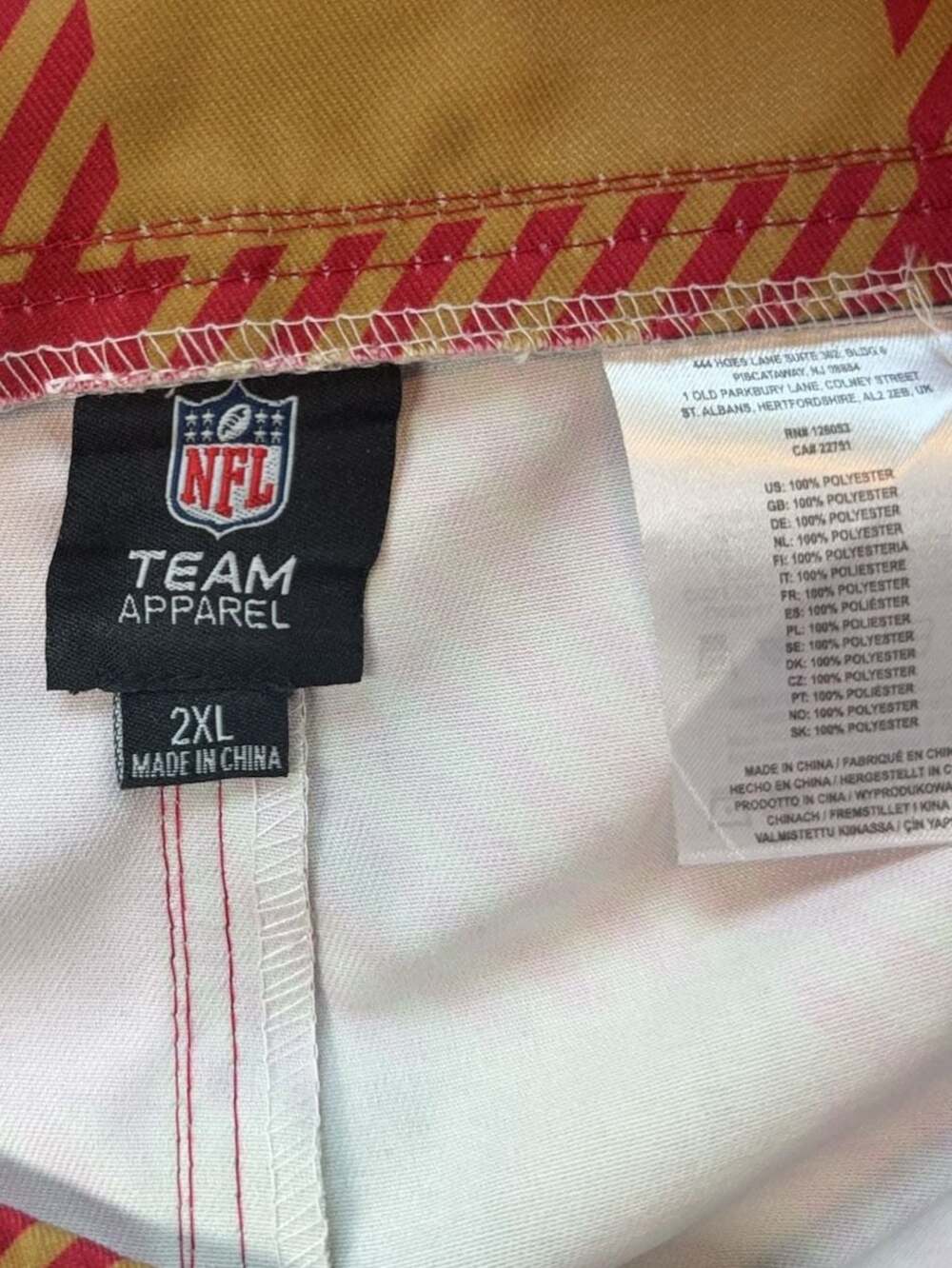 San Francisco 49ers Men’s Plaid Bib Overalls by FOCO, Size 2XL - Picture 5 of 8